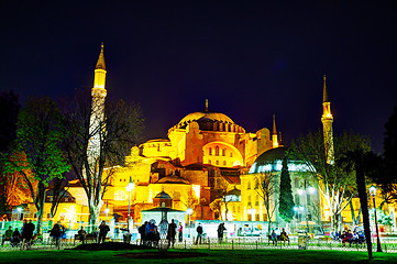 Image showing Hagia Sophia in Istanbul, Turkey early in the evening