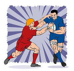 Image showing Rugby Player Tackling