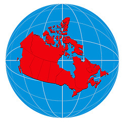 Image showing Globe Canada Map
