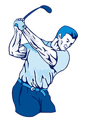 Image showing Golfer Swinging