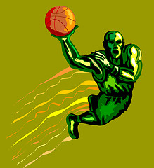 Image showing Basketball Player Dunking