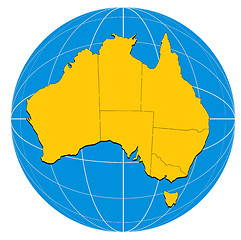 Image showing Globe Australia Map