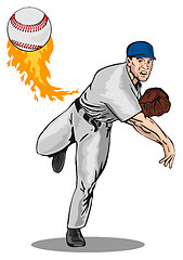 Image showing American Baseball Player Pitcher