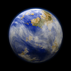 Image showing Planet with Earth Clouds