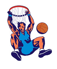 Image showing Basketball Player Dunking