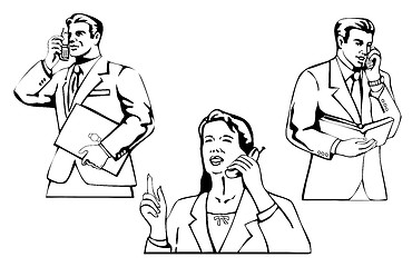 Image showing Business People on the Phone