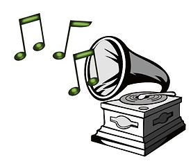 Image showing Phonograph with Treble Clef