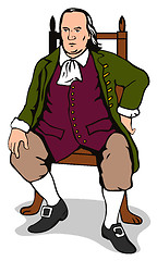 Image showing Ben Franklin Sitting Retro