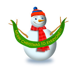 Image showing Snowman with Christmas Label