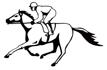 Image showing Horse and Jockey Racing Retro