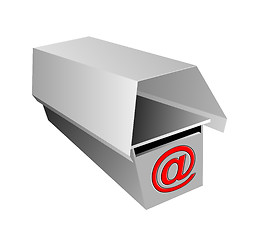 Image showing Grey Mailbox with @ Sign