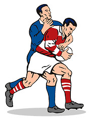 Image showing Rugby Player Tackling