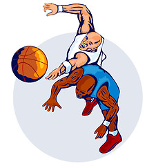 Image showing Basketball Players Rebound