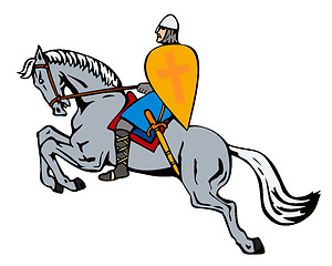 Image showing Crusader on Horse