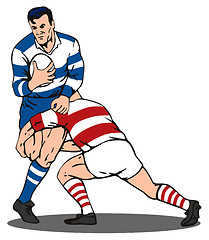 Image showing Rugby Player Tackled 