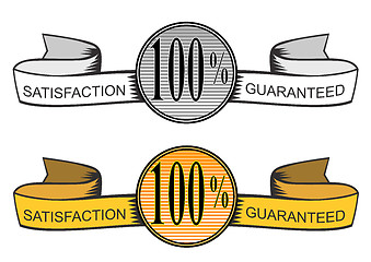 Image showing Circle with Ribbons 100% Satisfaction Guarantee