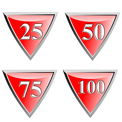 Image showing Number Icon Diamond Red Metal