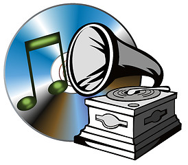 Image showing Phonograph with Treble Clef