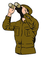 Image showing Man Looking Binoculars