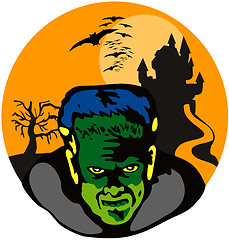 Image showing Frankenstein Haunted House Retro