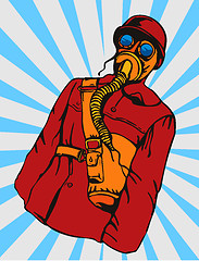 Image showing Man with Gas Mask