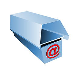 Image showing Blue Mailbox with @ Sign