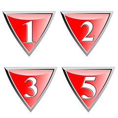 Image showing Number Icon Diamond Red Metal