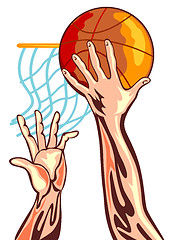 Image showing Basketball Hands Retro