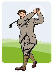 Image showing Golfer Swinging