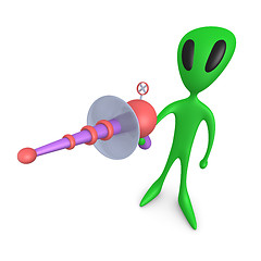 Image showing Alien with Lasergun
