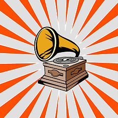 Image showing Phonograph with Sunburst