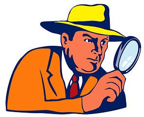 Image showing Detective with Magnifying Glass