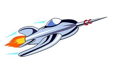 Image showing Rocket Ship Flying