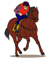 Image showing Horse and Jockey Retro