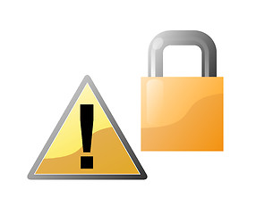 Image showing Padlock and Exclamation Point