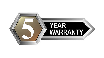 Image showing 5 Year Warranty Hexagon Seal