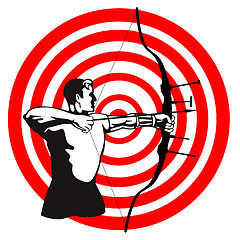 Image showing Archer Bow Arrow Target