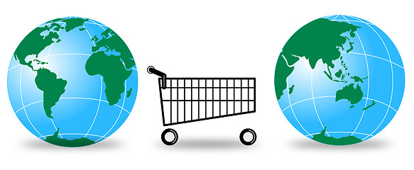 Image showing Globes Shopping Cart