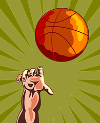 Image showing Basketball Hand Retro