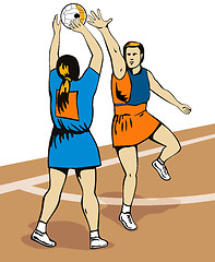 Image showing Netball Player Shooting