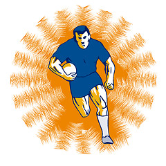 Image showing Rugby Player Charging