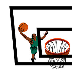 Image showing Basketball Player Dunking