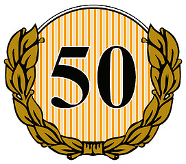 Image showing 50 in Circle with Laurel Leaves