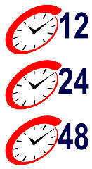 Image showing 12 24 48 Hour Sign and Clock