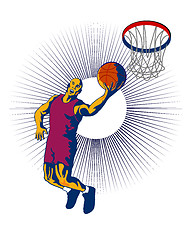 Image showing Basketball Player Dunking