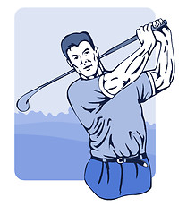 Image showing Golfer Swinging