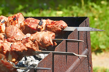 Image showing Preparation of shish kebab