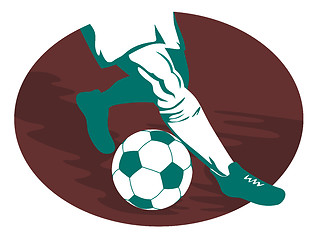 Image showing Soccer Player Kicking