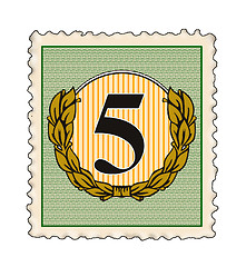 Image showing Number 5 in Stamp