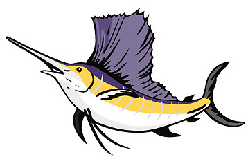 Image showing Sailfish Fish Jumping Retro